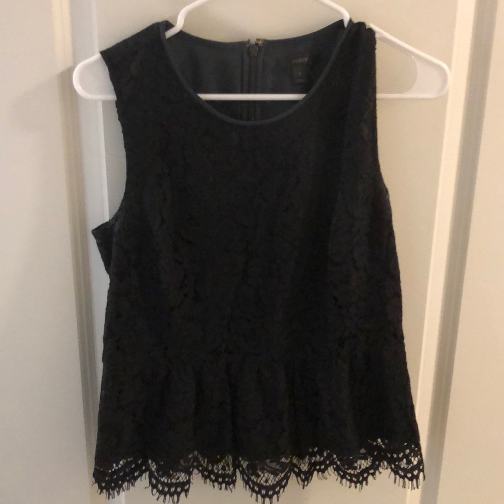 Black lace J Crew blouse